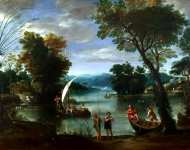 Giovanni Battista Viola - Landscape with a River and Boats